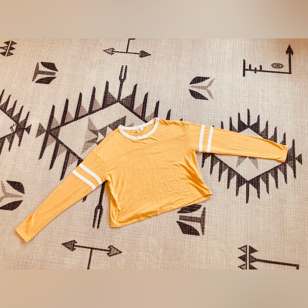 Ultra Flirt Yellow Baseball Crop Top, S